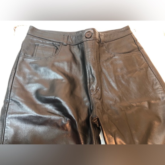 Straight cut leather pants - Picture 1 of 5
